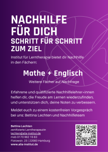 Info zu Nachhilfe für Mathe und Englisch